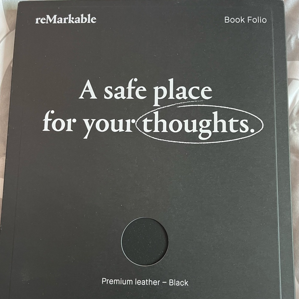 reMarkable Premium Leather Black Folio for reMarkable 2, never used, opened box.